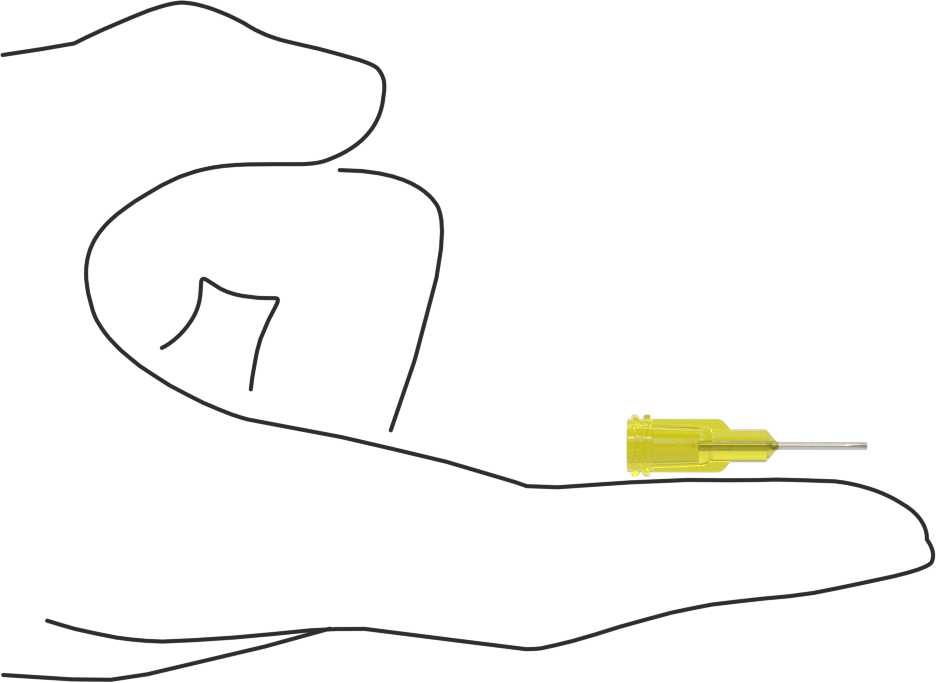 Luer Lock Bağlantılı Paslanmaz Çelik Şırınga İğneleri, 1/2" İğne Uzunluğu, Küt Oval Uçlu Düz, 20 Gauge