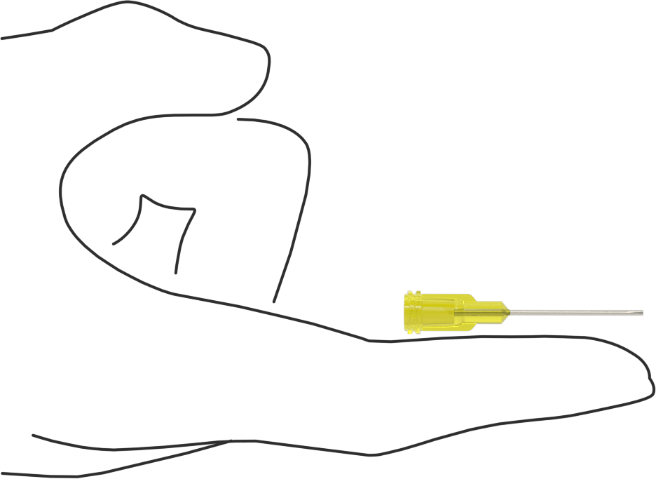 Luer Lock Bağlantılı Paslanmaz Çelik Şırınga İğneleri, 1" İğne Uzunluğu, Küt Oval Uçlu Düz, 20 Gauge