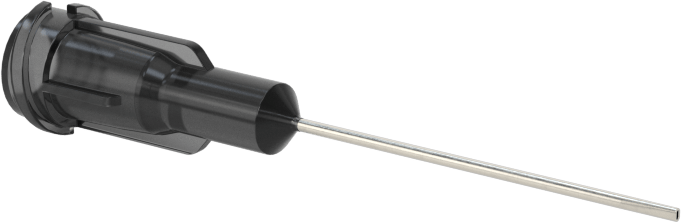 Luer Lock Bağlantılı Paslanmaz Çelik Şırınga İğneleri, 1" İğne Uzunluğu, Küt Oval Uçlu Düz, 22 Gauge