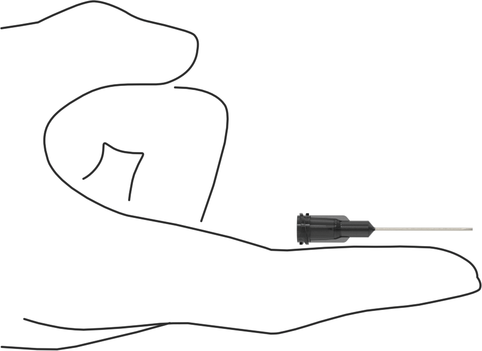 Luer Lock Bağlantılı Paslanmaz Çelik Şırınga İğneleri, 1" İğne Uzunluğu, Küt Oval Uçlu Düz, 22 Gauge