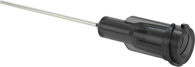 Luer Lock Bağlantılı Paslanmaz Çelik Şırınga İğneleri, 1" İğne Uzunluğu, Küt Oval Uçlu Düz, 22 Gauge