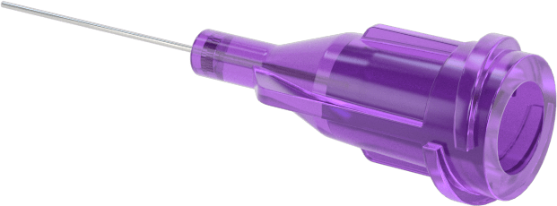 Luer Lock Bağlantılı Paslanmaz Çelik Şırınga İğneleri, 1/2" İğne Uzunluğu, Küt Uçlu Düz, 30 Gauge