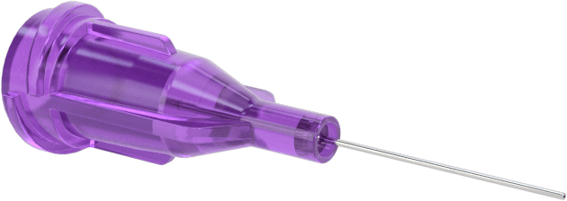 Luer Lock Bağlantılı Paslanmaz Çelik Şırınga İğneleri, 1/2" İğne Uzunluğu, Küt Uçlu Düz, 30 Gauge
