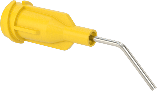 Luer Lock Bağlantılı Paslanmaz Çelik Şırınga İğneleri, 45 Derece Açı, 20 Gauge, 1/2" Uzunlukta İğne