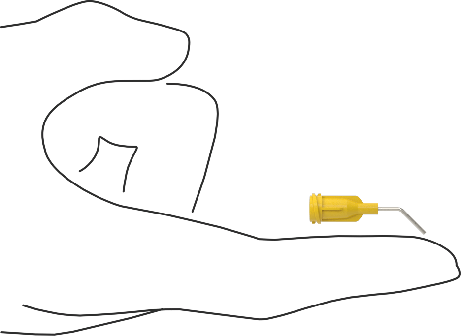 Luer Lock Bağlantılı Paslanmaz Çelik Şırınga İğneleri, 45 Derece Açı, 20 Gauge, 1/2" Uzunlukta İğne
