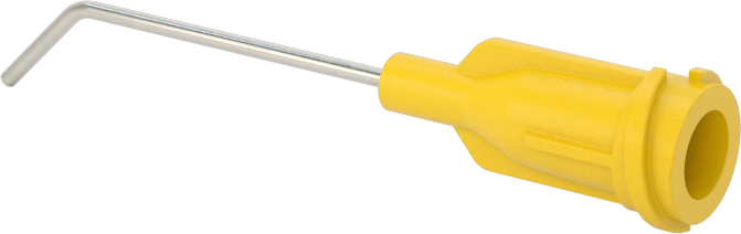 Luer Lock Bağlantılı Paslanmaz Çelik Şırınga İğneleri, 45 Derece Açı, 20 Gauge, 1" Uzunlukta İğne