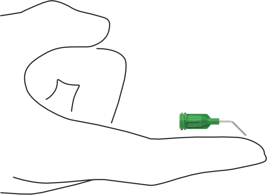 Luer Lock Bağlantılı Paslanmaz Çelik Şırınga İğneleri, 45 Derece Açı, 21 Gauge, 1/2" Uzunlukta İğne