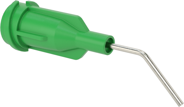 Luer Lock Bağlantılı Paslanmaz Çelik Şırınga İğneleri, 45 Derece Açı, 21 Gauge, 1/2" Uzunlukta İğne