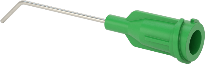Luer Lock Bağlantılı Paslanmaz Çelik Şırınga İğneleri, 45 Derece Açı, 21 Gauge, 1" Uzunlukta İğne