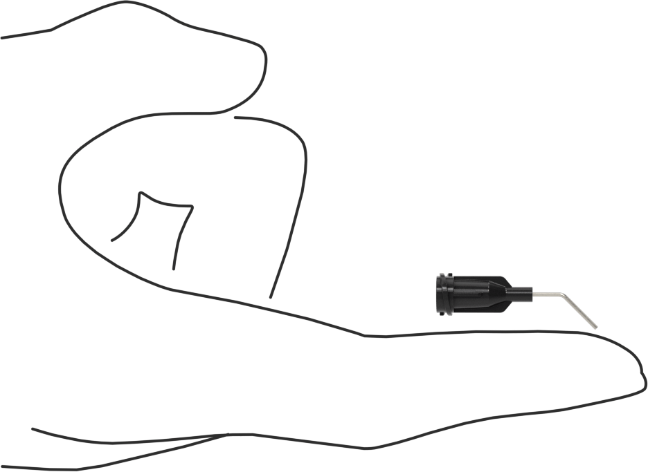 Luer Lock Bağlantılı Paslanmaz Çelik Şırınga İğneleri, 45 Derece Açı, 22 Gauge, 1/2" Uzunlukta İğne