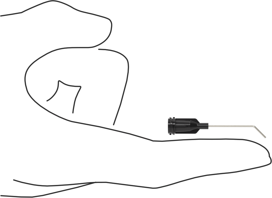 Luer Lock Bağlantılı Paslanmaz Çelik Şırınga İğneleri, 45 Derece Açı, 22 Gauge, 1" Uzunlukta İğne