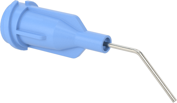 Luer Lock Bağlantılı Paslanmaz Çelik Şırınga İğneleri, 45 Derece Açı, 23 Gauge, 1/2" Uzunlukta İğne