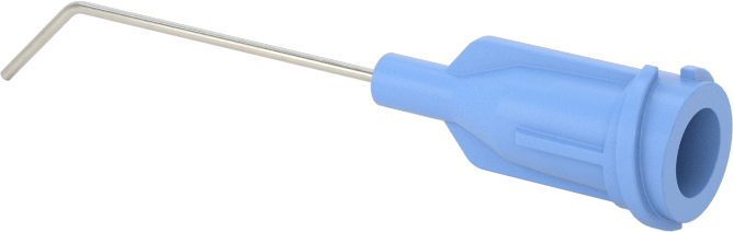 Luer Lock Bağlantılı Paslanmaz Çelik Şırınga İğneleri, 45 Derece Açı, 23 Gauge, 1" Uzunlukta İğne