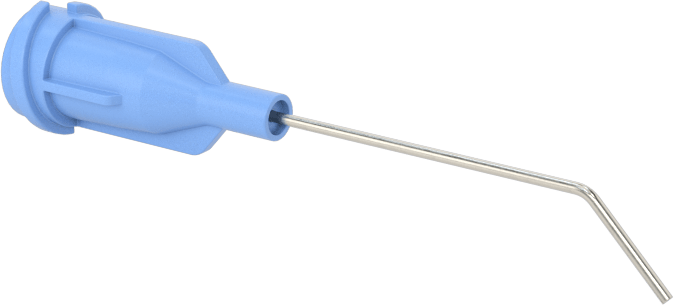 Luer Lock Bağlantılı Paslanmaz Çelik Şırınga İğneleri, 45 Derece Açı, 23 Gauge, 1" Uzunlukta İğne