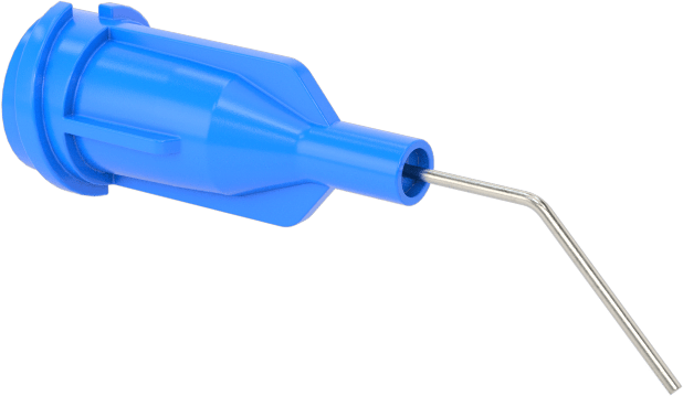 Luer Lock Bağlantılı Paslanmaz Çelik Şırınga İğneleri, 45 Derece Açı, 25 Gauge, 1/2" Uzunlukta İğne
