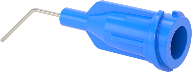 Luer Lock Bağlantılı Paslanmaz Çelik Şırınga İğneleri, 45 Derece Açı, 25 Gauge, 1/2" Uzunlukta İğne