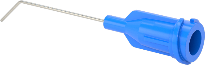 Luer Lock Bağlantılı Paslanmaz Çelik Şırınga İğneleri, 45 Derece Açı, 25 Gauge, 1" Uzunlukta İğne