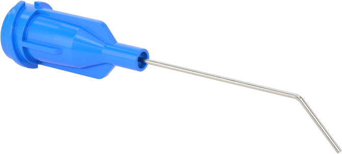 Luer Lock Bağlantılı Paslanmaz Çelik Şırınga İğneleri, 45 Derece Açı, 25 Gauge, 1" Uzunlukta İğne