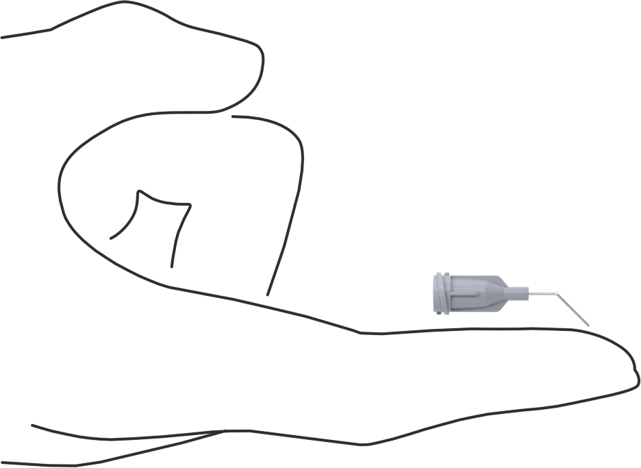 Luer Lock Bağlantılı Paslanmaz Çelik Şırınga İğneleri, 45 Derece Açı, 27 Gauge, 1/2" Uzunlukta İğne