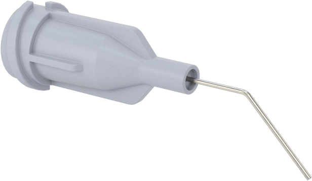 Luer Lock Bağlantılı Paslanmaz Çelik Şırınga İğneleri, 45 Derece Açı, 27 Gauge, 1/2" Uzunlukta İğne