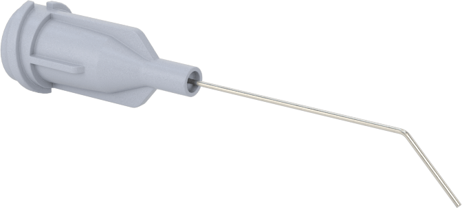 Luer Lock Bağlantılı Paslanmaz Çelik Şırınga İğneleri, 45 Derece Açı, 27 Gauge, 1" Uzunlukta İğne