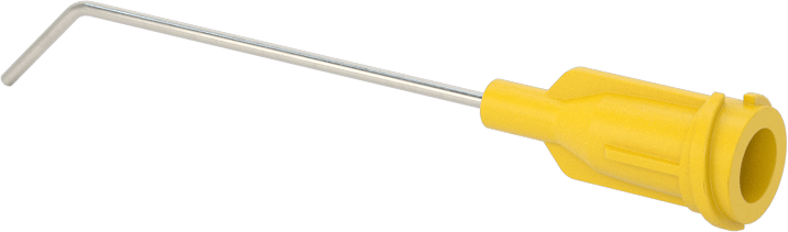 Luer Lock Bağlantılı Paslanmaz Çelik Şırınga İğneleri, 45 Derece Açı, 20 Gauge, 1-1/2" Uzunlukta İğne