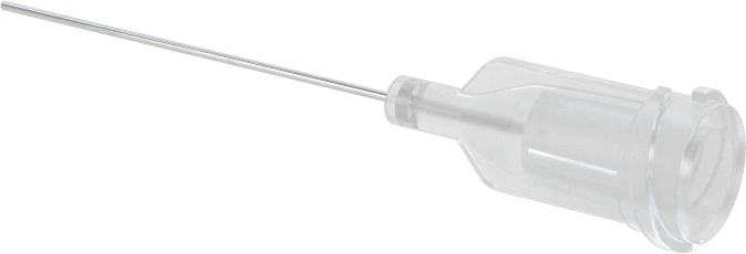 Luer Lock Bağlantılı Paslanmaz Çelik Şırınga İğneleri, 1" İğne Uzunluğu, Küt Uçlu Düz, 26 Gauge