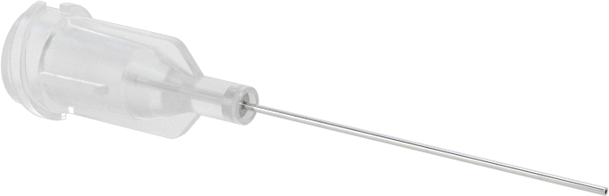 Luer Lock Bağlantılı Paslanmaz Çelik Şırınga İğneleri, 1" İğne Uzunluğu, Küt Uçlu Düz, 26 Gauge