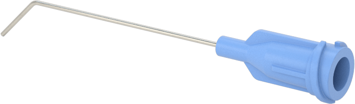 Luer Lock Bağlantılı Paslanmaz Çelik Şırınga İğneleri, 45 Derece Açı, 23 Gauge, 1-1/2" Uzunlukta İğne
