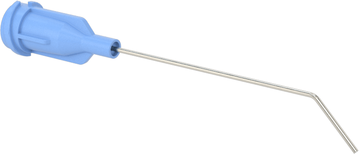 Luer Lock Bağlantılı Paslanmaz Çelik Şırınga İğneleri, 45 Derece Açı, 23 Gauge, 1-1/2" Uzunlukta İğne