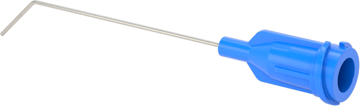 Luer Lock Bağlantılı Paslanmaz Çelik Şırınga İğneleri, 45 Derece Açı, 25 Gauge, 1-1/2" Uzunlukta İğne