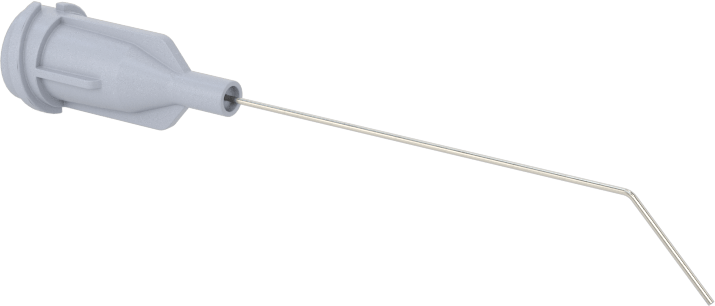 Luer Lock Bağlantılı Paslanmaz Çelik Şırınga İğneleri, 45 Derece Açı, 27 Gauge, 1-1/2" Uzunlukta İğne