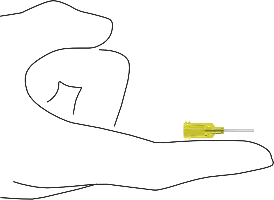 Luer Lock Bağlantılı Paslanmaz Çelik Şırınga İğneleri, 1/2" İğne Uzunluğu, Küt Uçlu Düz, 20 Gauge