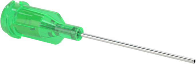 Luer Lock Bağlantılı Paslanmaz Çelik Şırınga İğneleri, 1" İğne Uzunluğu, Küt Uçlu Düz, 21 Gauge