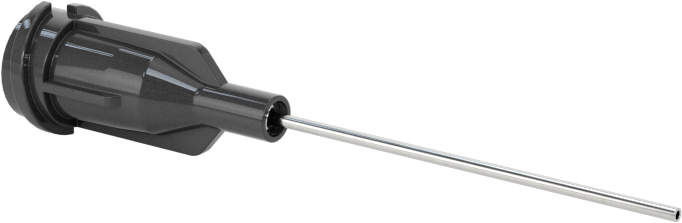 Luer Lock Bağlantılı Paslanmaz Çelik Şırınga İğneleri, 1" İğne Uzunluğu, Küt Uçlu Düz, 22 Gauge