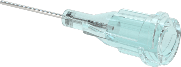 Luer Lock Bağlantılı Paslanmaz Çelik Şırınga İğneleri, 1/2" İğne Uzunluğu, Küt Uçlu Düz, 23 Gauge