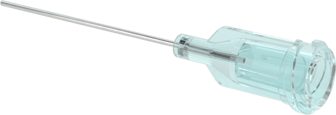 Luer Lock Bağlantılı Paslanmaz Çelik Şırınga İğneleri, 1" İğne Uzunluğu, Küt Uçlu Düz, 23 Gauge