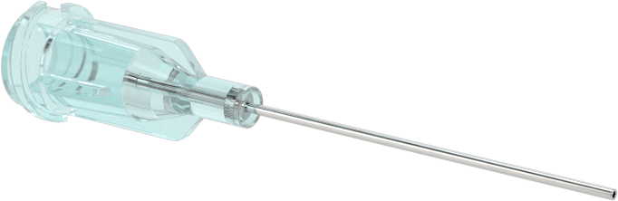 Luer Lock Bağlantılı Paslanmaz Çelik Şırınga İğneleri, 1" İğne Uzunluğu, Küt Uçlu Düz, 23 Gauge