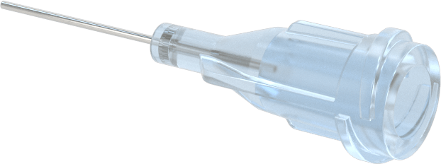 Luer Lock Bağlantılı Paslanmaz Çelik Şırınga İğneleri, 1/2" İğne Uzunluğu, Küt Uçlu Düz, 25 Gauge
