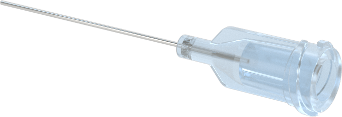 Luer Lock Bağlantılı Paslanmaz Çelik Şırınga İğneleri, 1" İğne Uzunluğu, Küt Uçlu Düz, 25 Gauge