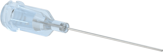 Luer Lock Bağlantılı Paslanmaz Çelik Şırınga İğneleri, 1" İğne Uzunluğu, Küt Uçlu Düz, 25 Gauge