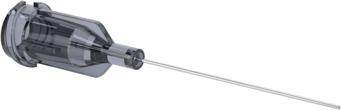 Luer Lock Bağlantılı Paslanmaz Çelik Şırınga İğneleri, 1" İğne Uzunluğu, Küt Uçlu Düz, 27 Gauge