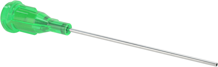 Luer Lock Bağlantılı Paslanmaz Çelik Şırınga İğneleri, 1-1/2" İğne Uzunluğu, Küt Uçlu Düz, 21 Gauge