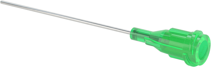 Luer Lock Bağlantılı Paslanmaz Çelik Şırınga İğneleri, 1-1/2" İğne Uzunluğu, Küt Uçlu Düz, 21 Gauge
