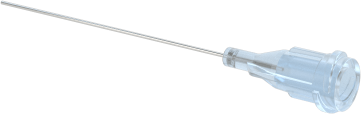 Luer Lock Bağlantılı Paslanmaz Çelik Şırınga İğneleri, 1-1/2" İğne Uzunluğu, Küt Uçlu Düz, 25 Gauge