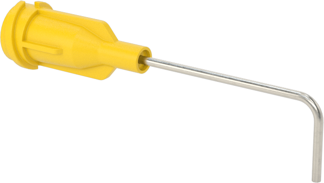 Luer Lock Bağlantılı Paslanmaz Çelik Şırınga İğneleri, 90 Derece Açı, 20 Gauge, 1" Uzunlukta İğne