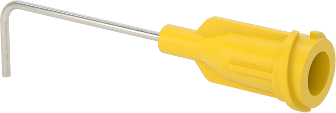 Luer Lock Bağlantılı Paslanmaz Çelik Şırınga İğneleri, 90 Derece Açı, 20 Gauge, 1" Uzunlukta İğne