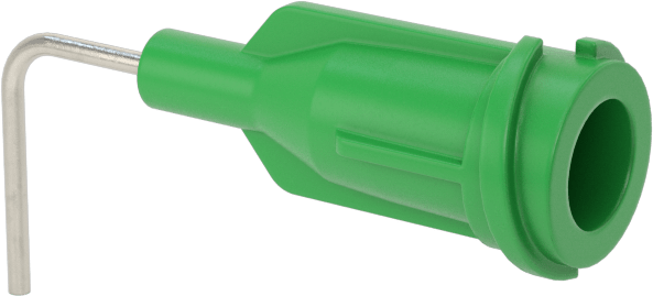 Luer Lock Bağlantılı Paslanmaz Çelik Şırınga İğneleri, 90 Derece Açı, 21 Gauge, 1/2" Uzunlukta İğne