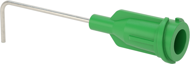 Luer Lock Bağlantılı Paslanmaz Çelik Şırınga İğneleri, 90 Derece Açı, 21 Gauge, 1" Uzunlukta İğne