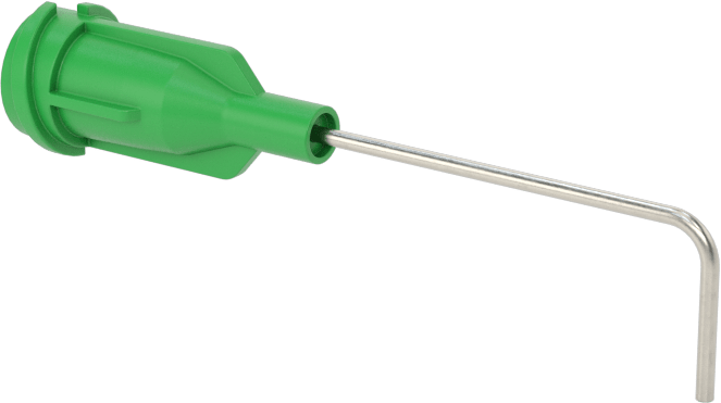 Luer Lock Bağlantılı Paslanmaz Çelik Şırınga İğneleri, 90 Derece Açı, 21 Gauge, 1" Uzunlukta İğne